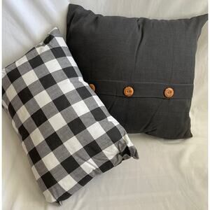 2 Decorative Accent Pillows In New Condition Gray White